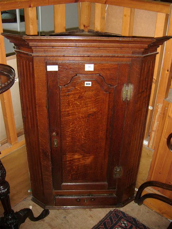 Oak corner cupboard